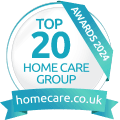Caring Care Ltd homecare.co.uk Top 20 Small Home Care Groups 2024 Winner Badge