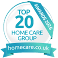 Caring Care Ltd homecare.co.uk Top 20 Small Home Care Groups 2026 Winner Badge