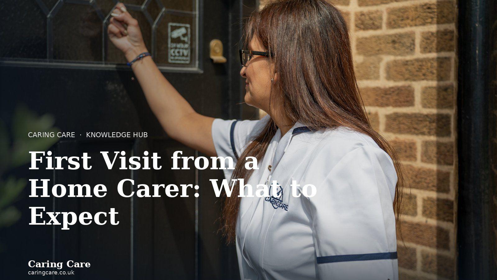 Carer knocking at the front door for a first home visit